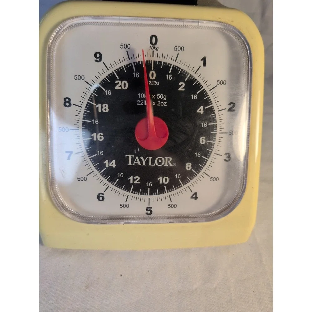 Vintage Taylor 22 lb Kitchen Scale‎ Cream Black Analog Countertop Food Scale